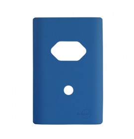 Placa p/ 1 Tomada + Furo 4x2 - Novara Azul Fosco